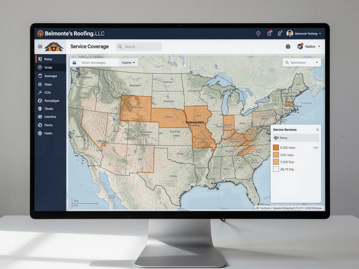 Roofing Service Areas Map